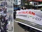 Forum Umat Islam Balikpapan yang tergabung dari beberapa komunitas mengadakan aksi damai long march dari halaman parkir Ace Hardware menuju Pertigaan Plaza Balikpapan pada Ahad pagi, (24/9/2023). Foto: BorneoFlash.com/Ardian.
