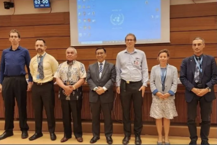 Gubernur Kalimantan Timur Dr H Isran Noor menjadi salah satu pembicara dalam forum webinar internasional  “Mobilisasi Pendanaan Perubahan Iklim untuk Mempercepat Aksi Perubahan Iklim” di Palais des Nations Building E Room XXII, Jenewa, Swiss, pada Selasa (5/9/2023). Foto: HO/diskominfo.kaltimprov.go.id