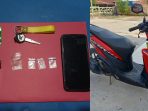 Barang bukti kejahatan penyalahgunaan narkotika milik tersangka KS yang telah diamankan di Polsek Jempang, Kutai Barat. Foto: HO/Humas Polres Kubar.