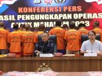 Konferensi Pers dalam rangka Operasi Antik Mahakam di Gedung Mahakam Polda Kaltim, Selasa (10/10/2023). Foto: HO/Humas Polda Kaltim.