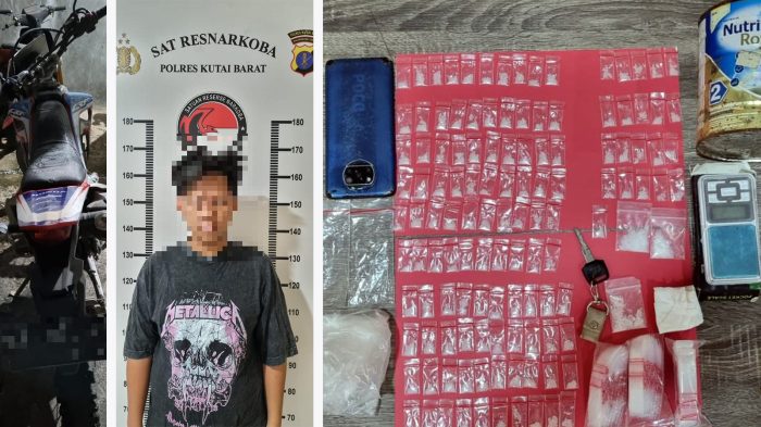 Satresnarkoba Polres Kubar berhasil mengamankan seorang terduga pelaku kasus tindak pidana narkotika jenis sabu Beserta Barang Bukti. Foto: HO/Humas Polres Kubar.