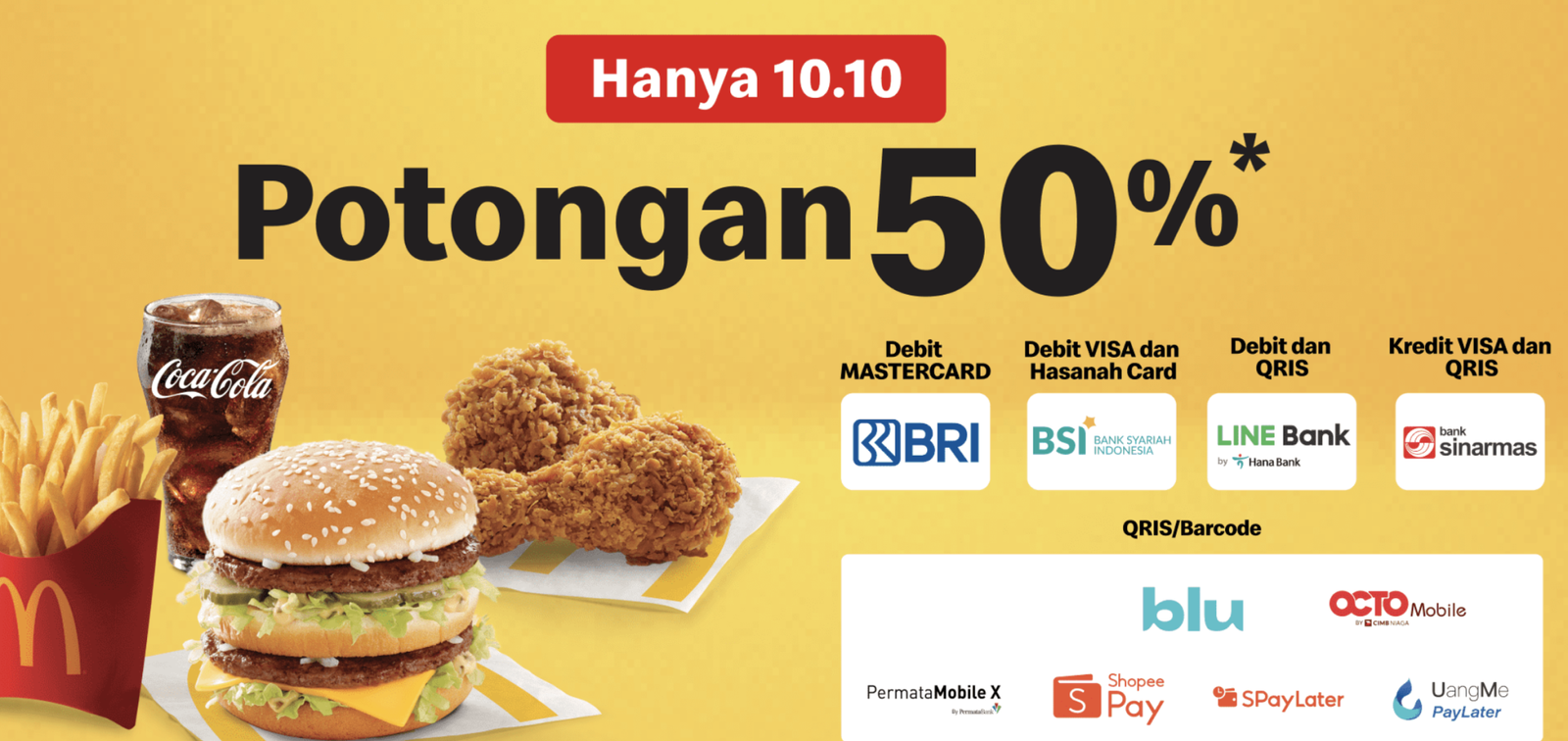 Promo McD 10.10: Memanjakan Lidah dengan Diskon 50% dan Cashback Melimpah