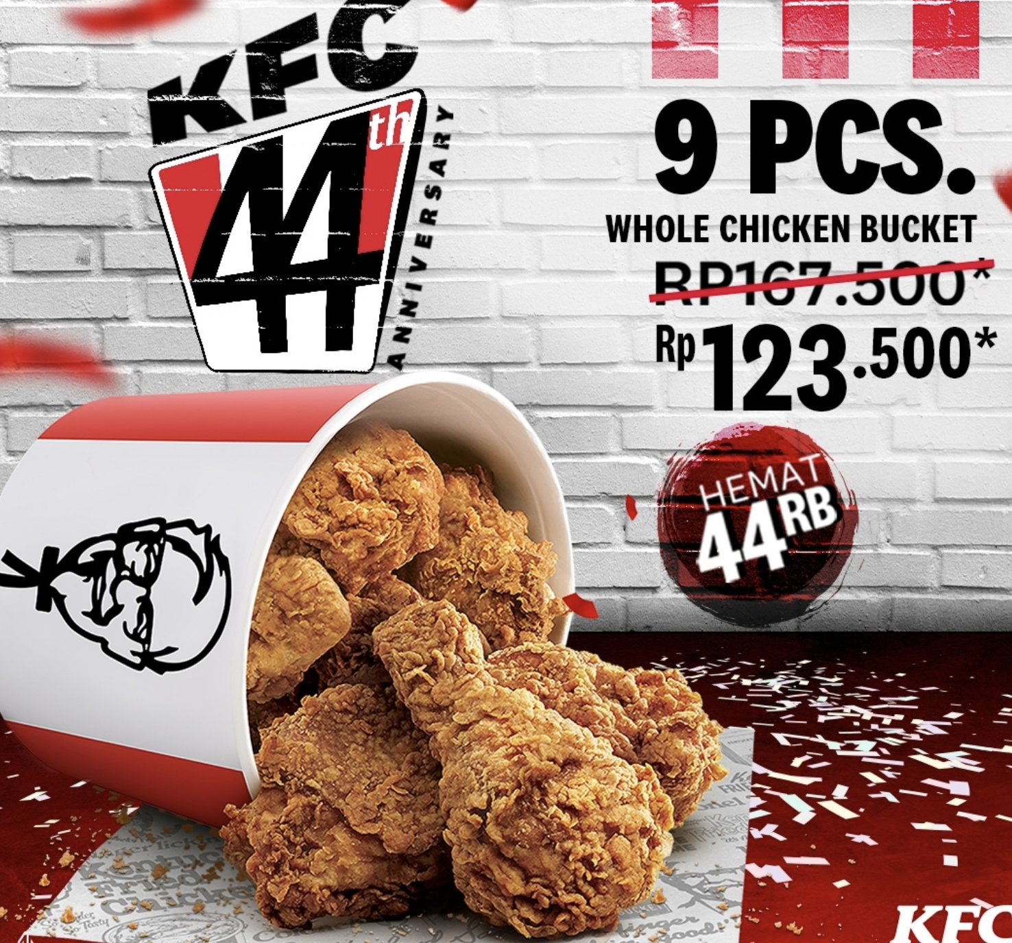 Ulang Tahun KFC 44: Hemat 44 Ribu Beli Whole Chicken Bucket
