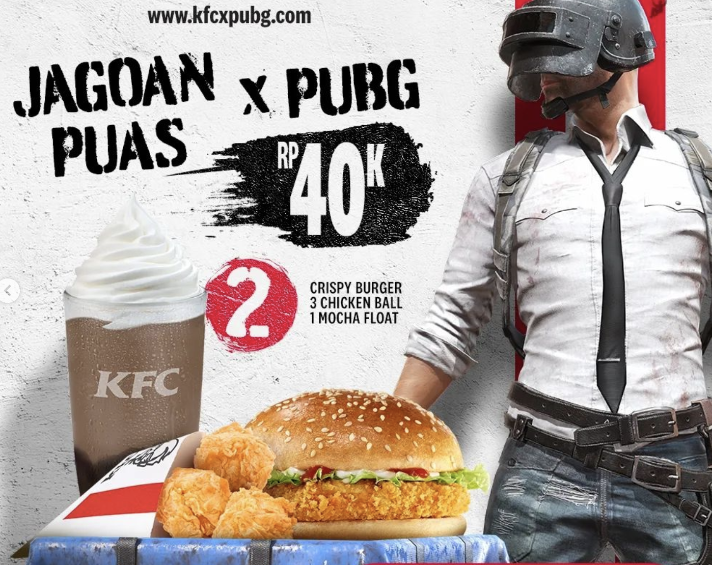 Promo "KFC x PUBG Mobile" Paket Jagoan Puas 2 KFC x PUBG Mobile Foto: Official KFC/Instagram