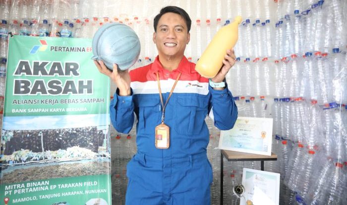 Dukungan PEP Tarakan Field terhadap kampanye Kementerian Lingkungan Hidup dan Kehutanan (KLHK) Republik Indonesia Beat Plastic Polution.  Foto: HO/Pertamina EP.