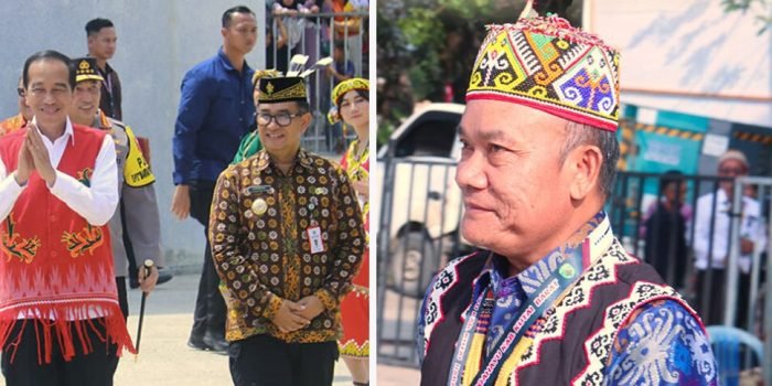Wabup Mahulu Yohanes Avun ikut menghadiri Kunker Presiden Joko Widodo dalam rangka pagelaran Festival Dahau saat Perayaan HUT ke24 Kabupaten Kubar di Alun-Alun Itho Sendawar, Jumat (03/11/2023).Foto: HO/Mahulu-Prokopim.