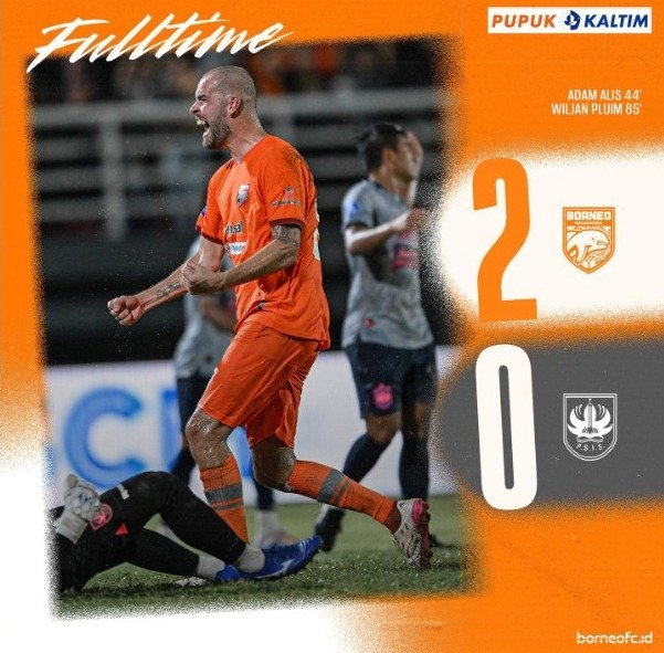 Borneo FC Kalahkan PSIS Semarang 2-0. Foto: HO/borneofc.id