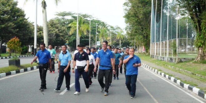 PT Kilang Pertamina Internasional (KPI) Unit Balikpapan menggelar kegiatan Olahraga Bersama Readiness Pengamanan Nataru 2024 di Banua Patra Balikpapan, Jumat (15/12/2023). Foto: HO/PT KPI Refinery Unit V Balikpapan.