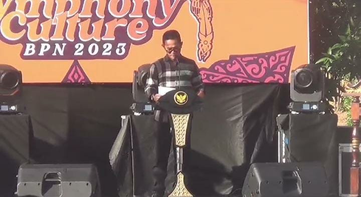 Wali Kota Balikpapan H Rahmad Mas'ud saat membuka Road to Symphony Culture 2023, di Balikpapan Sport Convention Center (BSCC)/DOME, pada hari Jumat (8/12/2023). Foto: BorneoFlash.com/Niken Sulastri.
