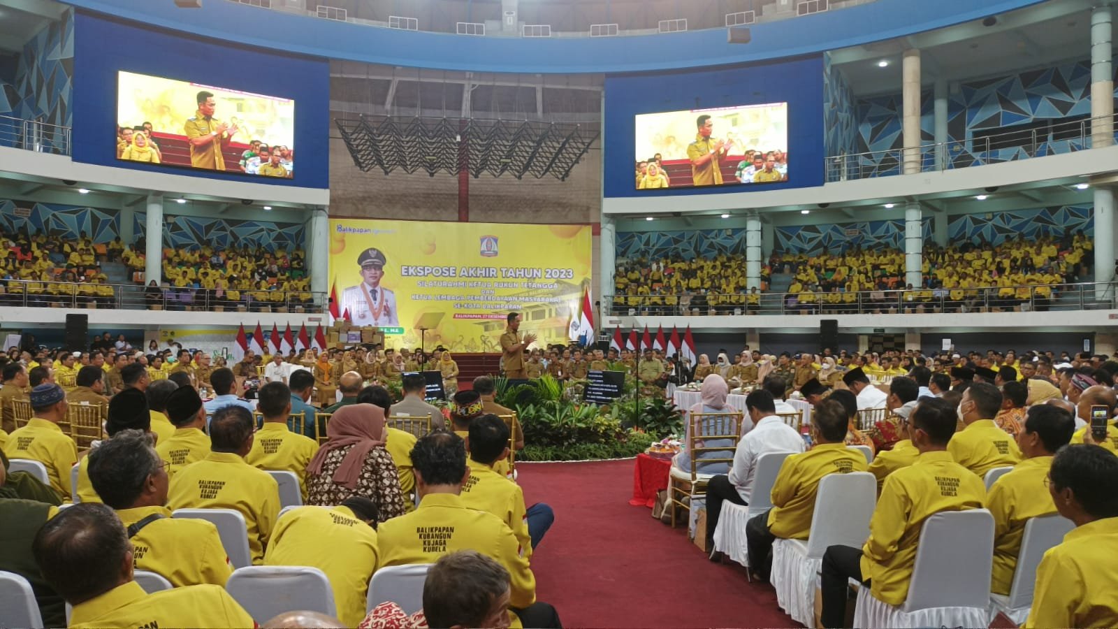 Ekspose Akhir Tahun 2023 bersama Ketua RT dan Ketua LPM Kota Balikpapan Se Kota Balikpapan, di BSCC/DOME, pada hari Rabu, 27 Desember 2023.