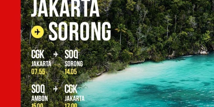 Lion Air mengumumkan peluncuran rute terbarunya Jakarta - Sorong Non Stop.