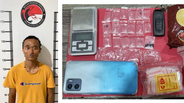 Petugas Polres Kubar berhasil mengamankan AJ dengan barang bukti narkoba pada Kamis, 18 Januari 2024 dini hari.