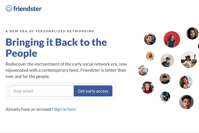 Tangkapan layar website Friendster.