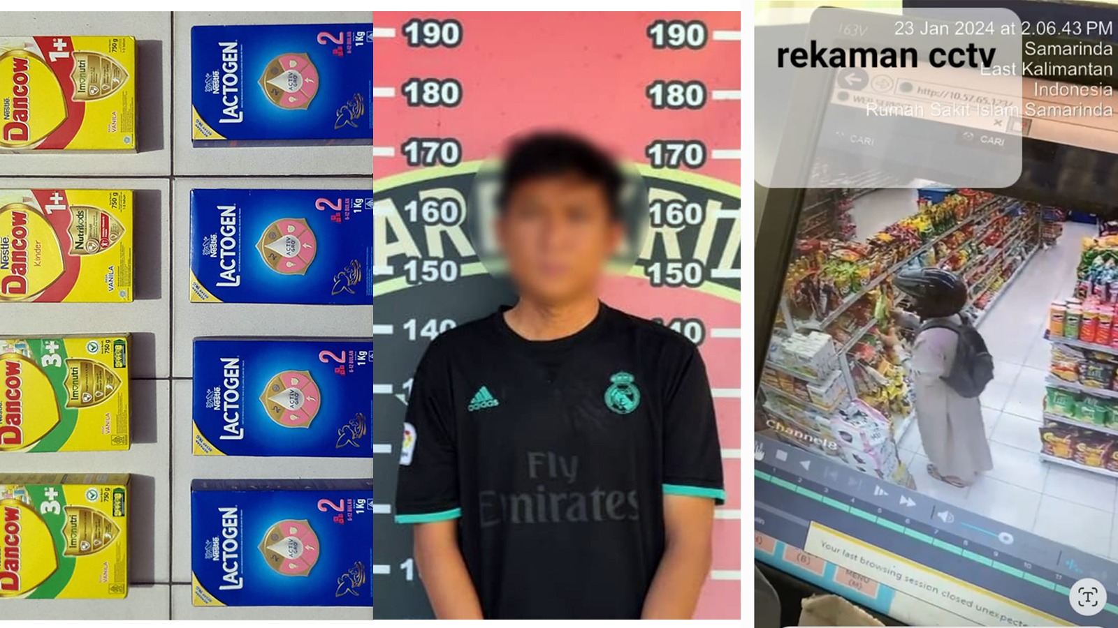 Polsek Sungai Pinang Tangkap Pelaku Pencurian Susu di Indomaret