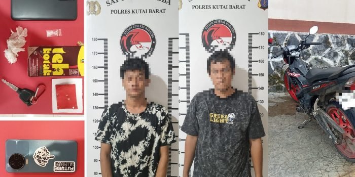 Tersangka penyalahgunaan narkoba AMN dan I berhasil diamankan tim Opsnal Polres Kutai Barat, Selasa, 23 Januari 2024, sekitar pukul 13.00 WITA. Foto: HO/Humas Polres Kubar.