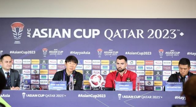 Pelatih Timnas Indonesia Shin Tae-yong Saat Press Conference Jelang lawan Vietnam  pada laga kedua penyisihan grup D Piala Asia 2023. Foto: HO/pssi.org