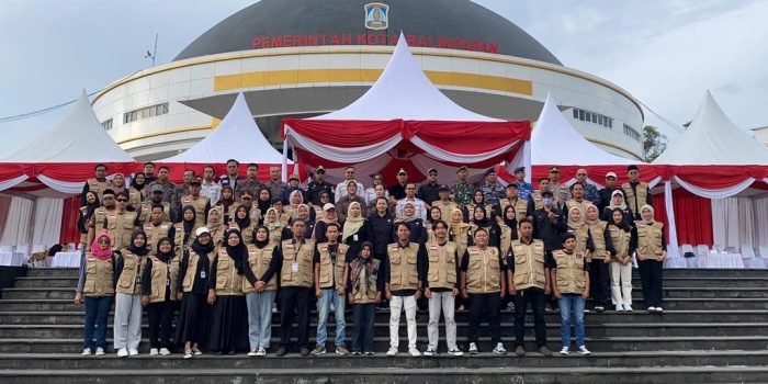 Apel Siaga Pengawasan Pemungutan Suara Pemilu Tahun 2024, di Balikpapan Sport Convention Center (BSCC)/DOME, pada hari Kamis (1/2/2024). Foto: BorneoFlash.com/Niken Sulastri.