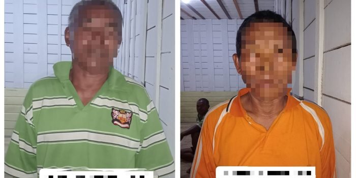 K dan S, pelaku pencabulan anak di bawah umur kini sudah diamankan di Polsek Sebulu. Foto: IST/Humas Polda Kaltim