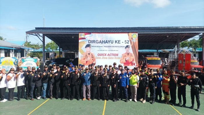 Kantor Pencarian dan Pertolongan Kelas A Balikpapan Gelar Upacara Peringatan Hari Ulang Tahun (HUT) ke 52 Basarnas Tahun 2024, pada hari Kamis (29/2/2024). Foto: BorneoFlash/Niken Sulastri