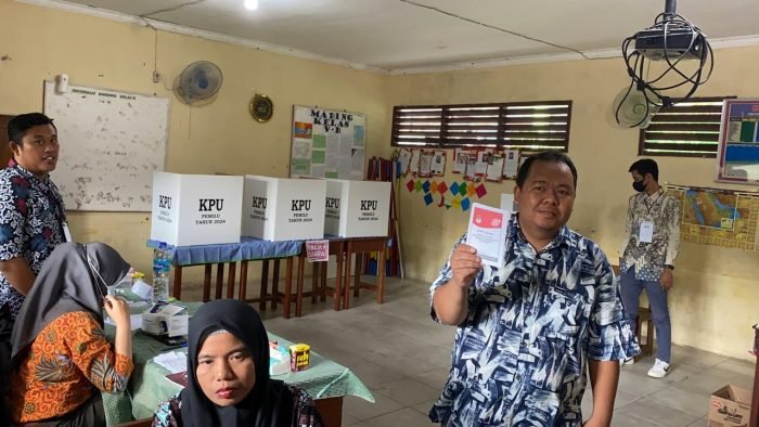 TPS 31 Kelurahan Damai Kecamatan Balikpapan Kota melakukan PSU, pada hari Sabtu (24/2/2024). Foto: BorneoFlash/Niken Sulastri