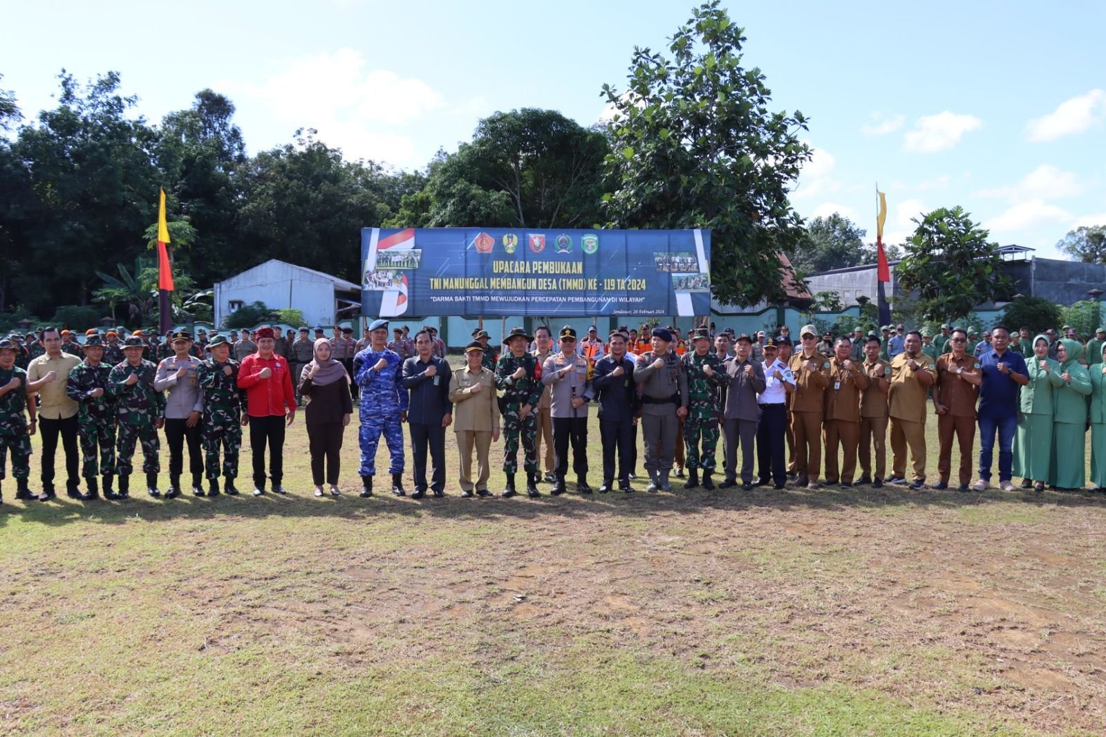 Kapolres Kubar Ikut Hadiri Upacara Pembukaan TMMD Ke-119 di Lapangan Makodim 0912/Kubar