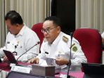 Pj Bupati PPU Makmur Marbun saat mengikuti evaluasi di Gedung Inspektorat Jenderal Kemendagri, Rabu (20/3/2024). Foto: IST/DiskominfoPPU