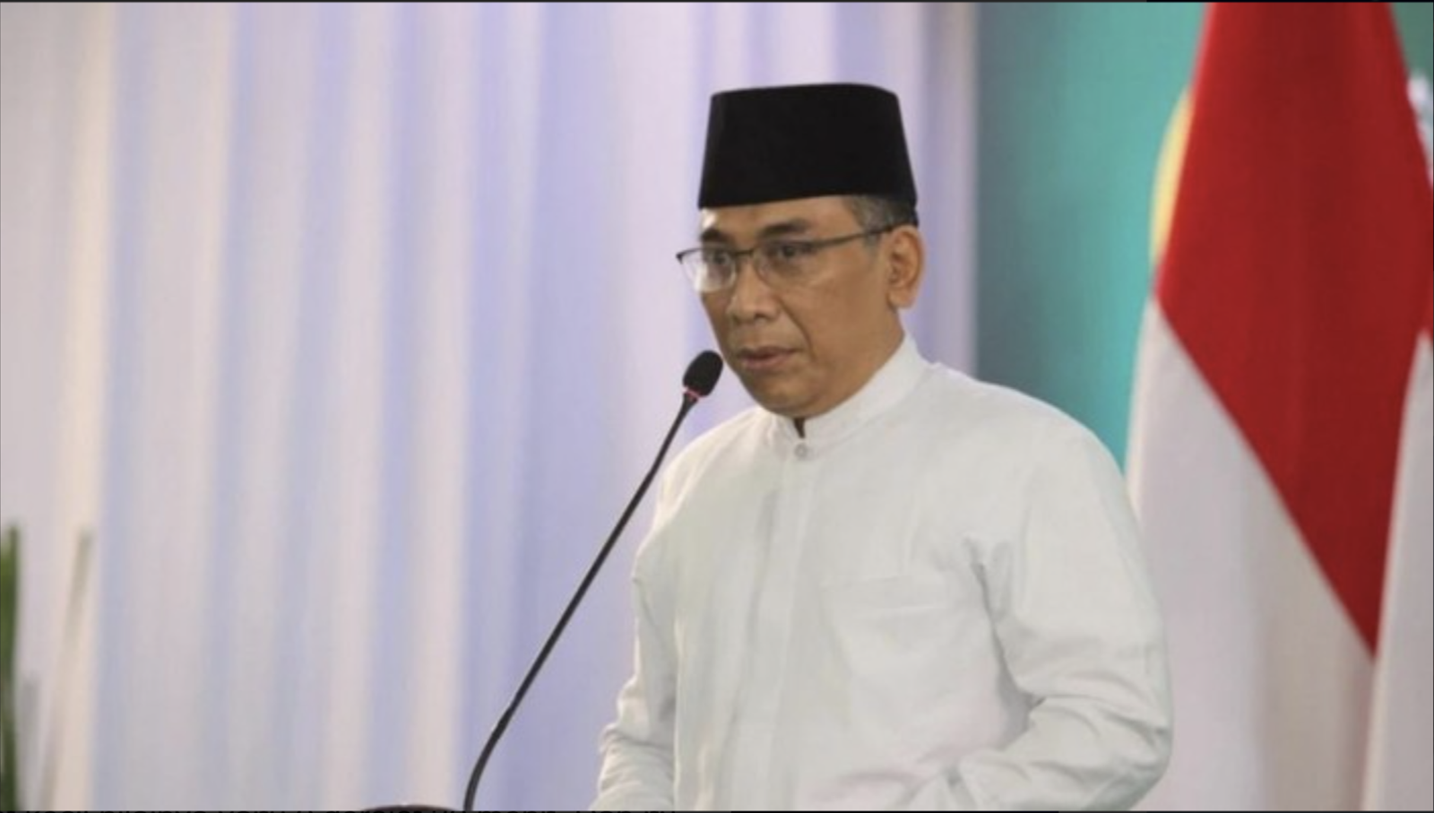 Pengurus Besar Nahdlatul Ulama Menetapkan Tanggal 1 Ramadan 1445 H Pada 12 Maret. Foto: Yahya Cholil Staquf dalam siaran YouTube NU Online