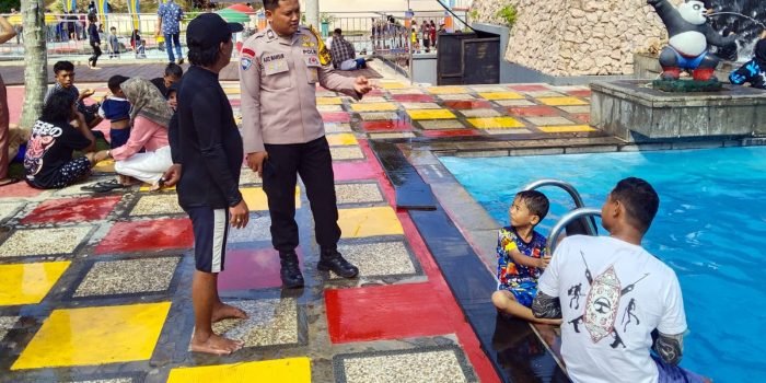 Libur Lebaran, Polsek Samarinda Seberang Berikan Pengamanan di Tempat Wisata Jessica Water Park
