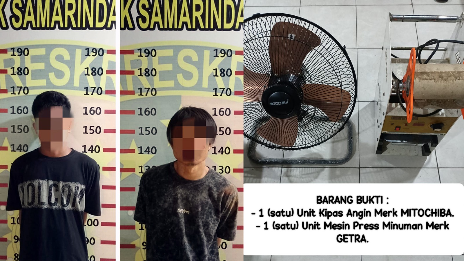Komplotan Pencuri Spesialis Sekolah Sudah Diamankan di Polsek Samarinda