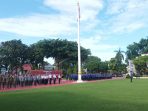 Upacara Peringatan Hari Otonomi Daerah XXVIII Tahun 2024, di gelar di Halaman Balai Kota Balikpapan, pada hari Kamis (25/4/2024). Foto: BorneoFlash/Niken Sulastri