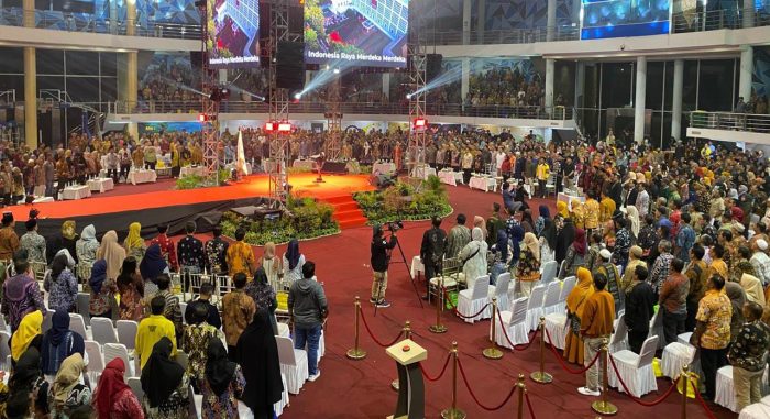 KPU Balikpapan Melaksanakan Peluncuran dan sosialisasi tahapan Pemilihan Kepala Daerah (Pilkada) 2024, di Balikpapan Sport Convention Center (BSCC)/Dome Balikpapan, Sabtu (4/5/2024) Malam. Foto: BorneoFlash/Niken Sulastri