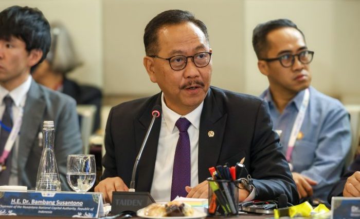 Kepala Otorita IKN, Bambang Susantono saat acara World Water Forum (WWF) ke-10 di Bali Nusa Dua Convention Center, Badung, pada Minggu, (19/05/2024). Foto: HO/Humas OIKN