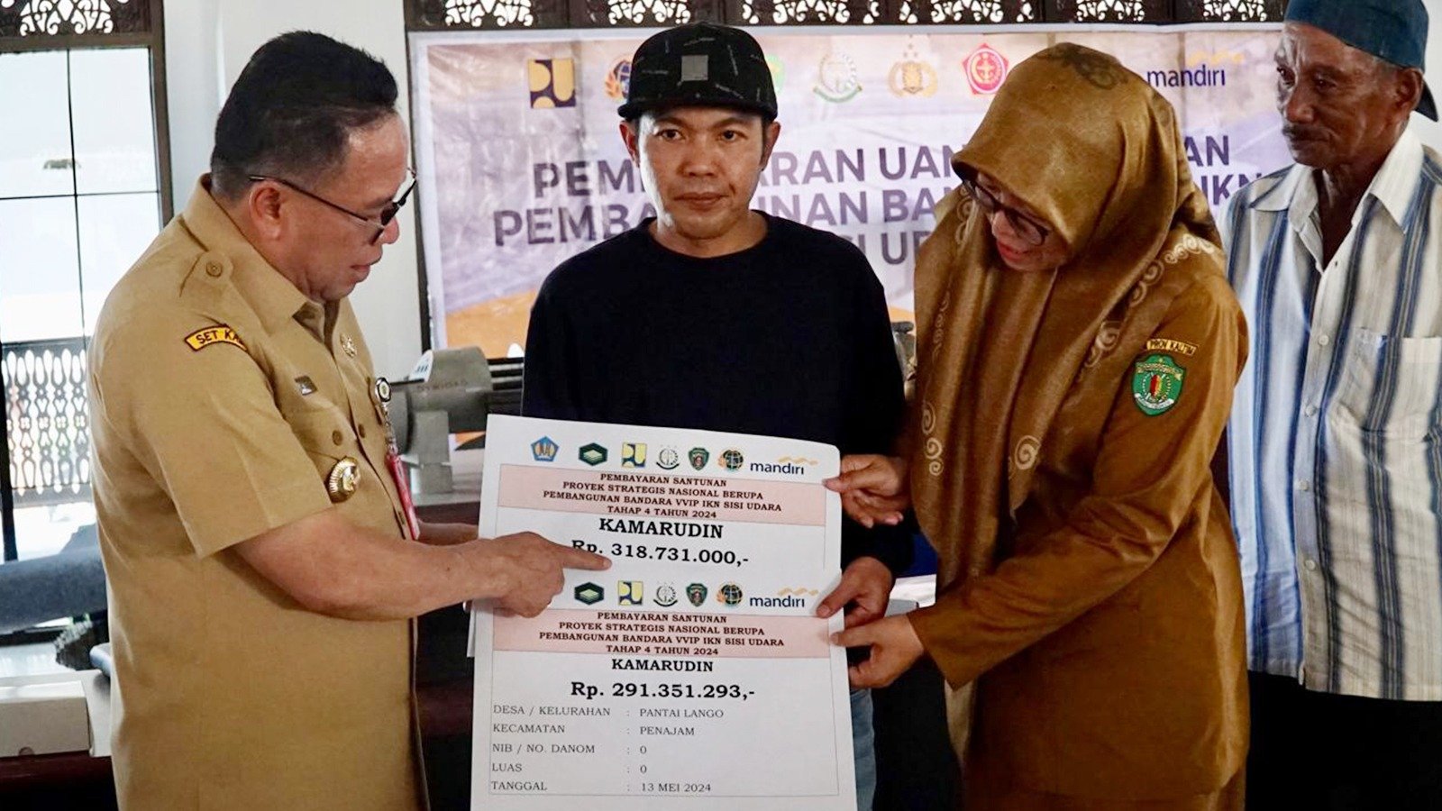 Pembayaran Ganti Rugi Tahap IV Lahan Bandara VVIP IKN, Pj Bupati PPU Harap Dipergunakan dengan Baik