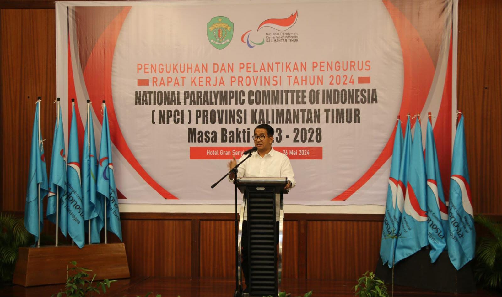 Pelantikan Pengurus NPCI Provinsi Kaltim, Pj Gubernur: Tidak Boleh Bedakan Atlet Difabel dan Non Difabel