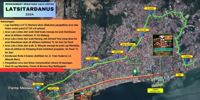 Ini Area Rekayasa Pengalihan Arus Lalulintas Sementara, dalam Pembukaan Latsitardanus ke XLIV 2024