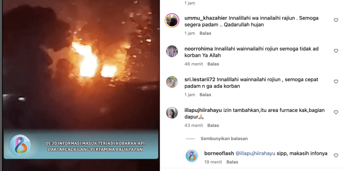 Kebakaran hebat melanda kilang Pertamina Balikpapan di Kalimantan Timur pada pagi ini, Sabtu (25/5/2024), sekitar pukul 04.50 WITA.