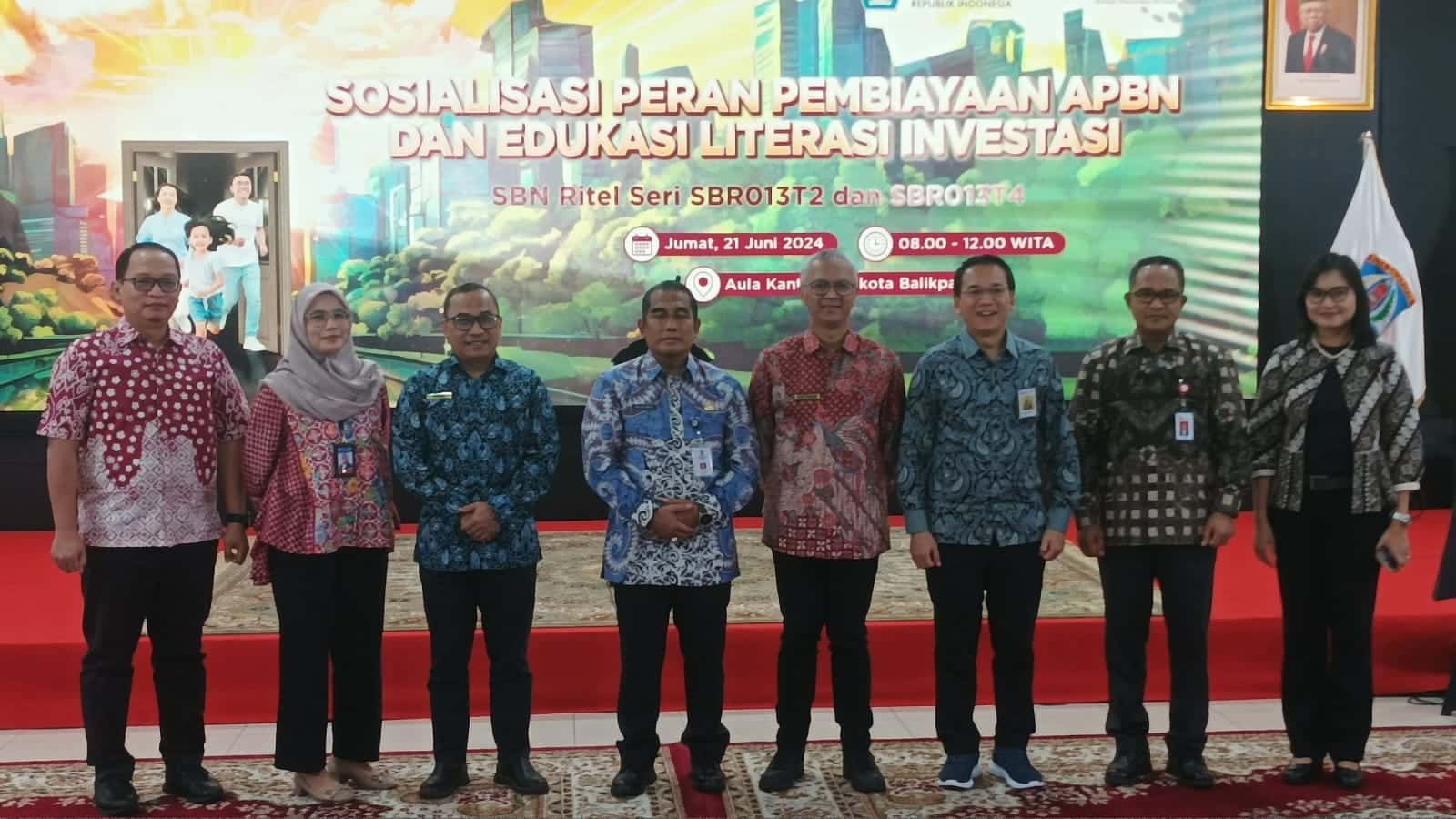 Sosialisasi Peran Pembiayaan APBN dan Edukasi Literasi Investasi SBN Ritel Seri SBR013T2 dan SBR013T4 di Auditorium Balai Kota Balikpapan, pada hari Jumat (21/6/2024). Foto: BorneoFlash/Niken Sulastri