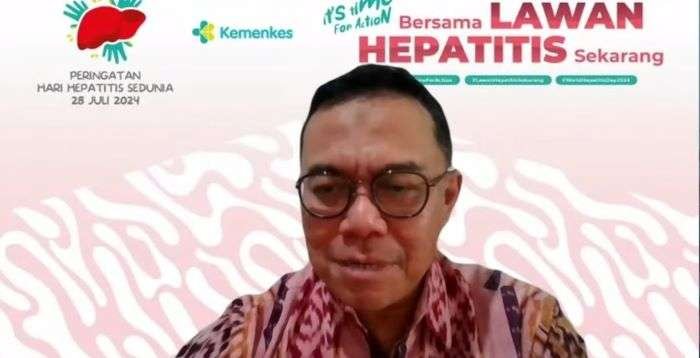 Direktur Pencegahan dan Pengendalian Penyakit Menular di Kementerian Kesehatan, dr Imran Pambudi. saat Temu Media Hari Hepatitis Sedunia yang diadakan secara virtual pada Jumat (26/7/2024). Foto: BorneoFlash/Ist