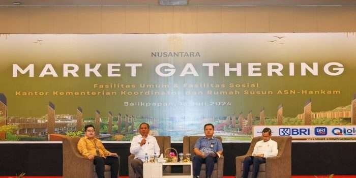 Otorita Ibu Kota Nusantara (IKN) menyelenggarakan kegiatan Market Gathering Pengisian Area Komersil Kantor Kementerian Koordinator (Kemenko) dan Rumah Susun Aparatur Sipil Negara (ASN) - Pertahanan Keamanan (Hankam) di Platinum Hotel, Balikpapan pada Sela