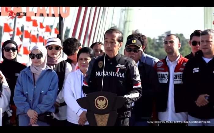 Foto: Suasana Peresmian Jembatan Pulau Bulang Oleh Presiden Republik indonesia yang berada di Kabupaten Penajam Paser Utara pada Minggu, 28 Juli 2024. BorneoFlash.com/ Biro Pers Dok.