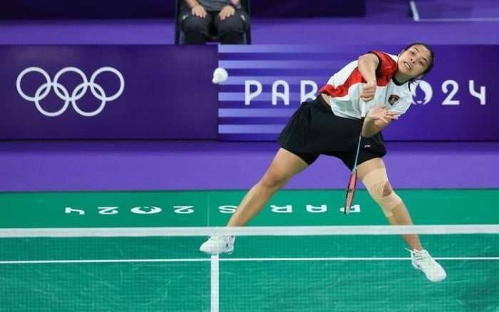 Gregoria Mariska Tunjung memastikan tiket ke babak 16 besar Olimpiade 2024 seusai mengalahkan Tereza Svabikova (Ceko) dalam matchday terakhir Grup G Olimpiade 2024 pada Rabu (31/7/2024). Foto: IST/NOC Indonesia-Naif Muhammad Al as