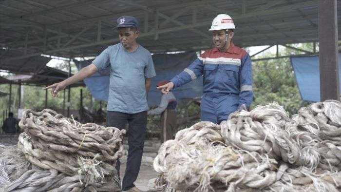 Inovasi berupa pengolahan sampah tali bekas kapal menjadi tali berkualitas untuk rumpon. Foto: HO/PHSS