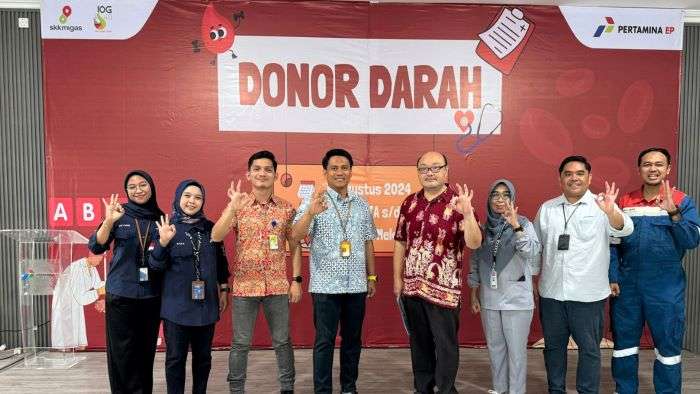 PT Pertamina EP (PEP) Tarakan Field berkolaborasi dengan RSUD Dr. H. Jusuf SK menggelar kegiatan donor darah bertajuk “20 Years of Celebrating Giving: Thank You Blood Donors!” di Auditorium Mess Melati Rabu, 21 Agustus 2024. Foto: HO/PEP Tarakan Field