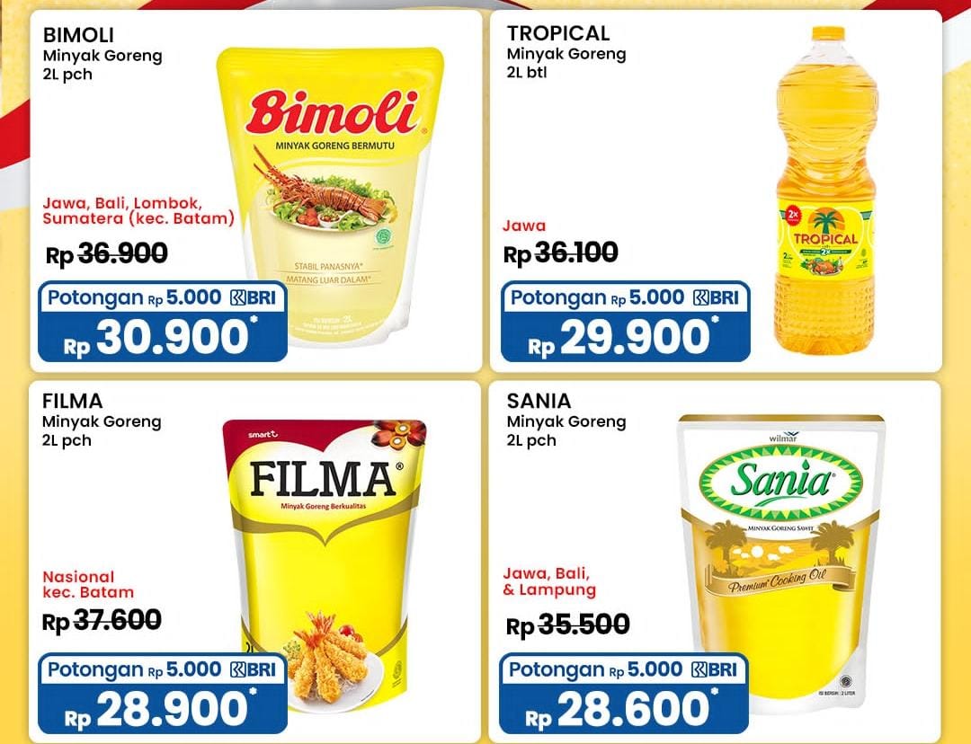 Diskon Besar-Besaran Minyak Goreng di Indomaret Edisi 7 Agustus, Super Murah! Beli Sania, Sovia, dan SunCo Pouch 2L