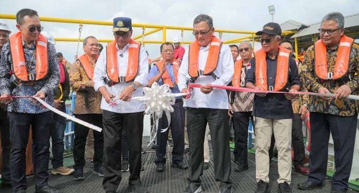 Peresmian DDF Crew Boat oleh Menteri Energi dan Sumber Daya Mineral, Arifin Tasrif, yang juga dihadiri Menteri Perhubungan Republik Indonesia, Budi Karya Sumadi, Kepala SKK Migas, Dwi Soetjipto, jajaran manajemen PHI dan PHM, Senin, 12 Agustus 2024. Foto: HO/PHM