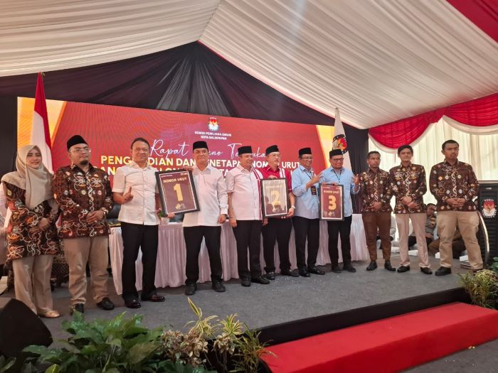 Ketiga Bapaslon Wali kota dan Wakil Wali kota Balikpapan Tahun 2024 Telah Miliki Nomor Urut