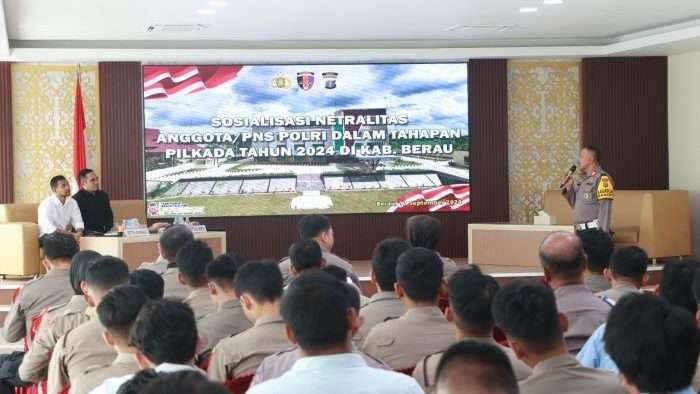 Kegiatan sosialisasi di Ruang Rupatama Polres Berau, di Jalan Gatot Subroto Tanjung Redeb, pada hari Selasa (17/9/2024). Foto: BorneoFlash/IST