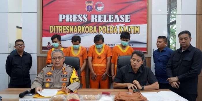 Polda Kaltim Gelar Press Release, Ungkap Kasus Narkotika di Balikpapan dengan BB 2 Kg Sabu