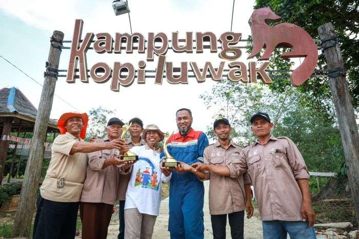 Program Kampung Kopi Luwak Desa Prangat Baru, atau disingkat Kapak Prabu, di Desa Prangat Baru, Kecamatan Marangkayu, Kabupaten Kutai Kartanegara, Kalimantan Timur. Foto: HO/PHKT