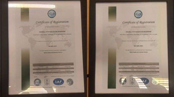 Sertifikasi ISO 9001:2015 dan ISO 14001:2015. Foto: HO/PTMB